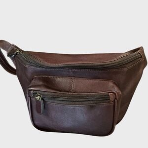Boulder Ridge Vintage Leather Belt Bag Brown Waist Fanny Pack